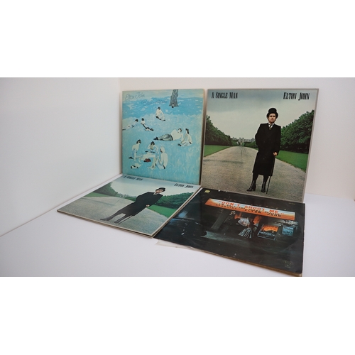 94 - Four Elton John LP Vinyl - A single man, Don't shoot me Im'm only the piano player & Blue Moves