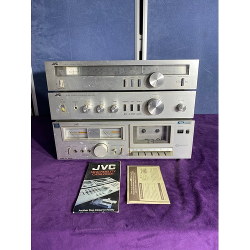 125 - JVC stereo tuner, integrated amplifier and cassette deck