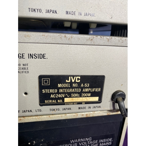 125 - JVC stereo tuner, integrated amplifier and cassette deck