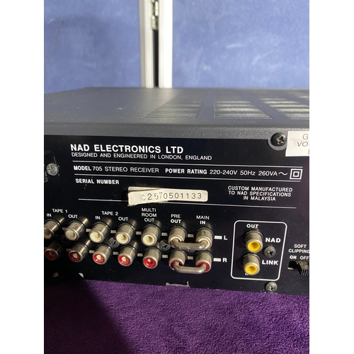 130 - NAD Model 705 Stereo Receiver and Model PP-1 Phono preamplifier
