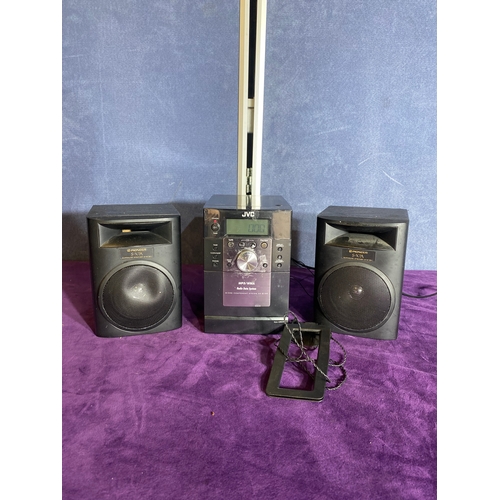 153 - JVC MP3/WMA micro component system UX-G100 and two Pioneer S-X7A speakers.