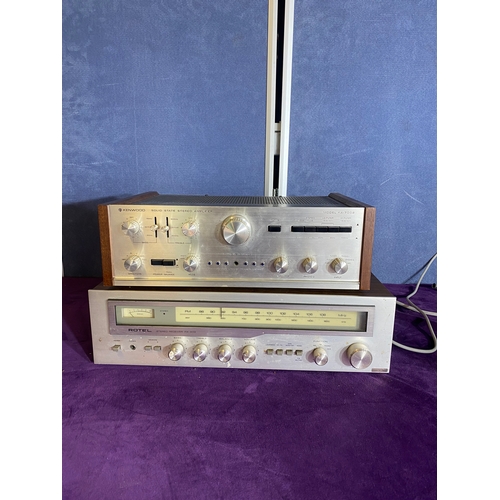 155 - Kenwood solid state stereo amplifier Model KA-7001 and a Rotel stereo receiver RX-403