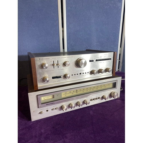 155 - Kenwood solid state stereo amplifier Model KA-7001 and a Rotel stereo receiver RX-403