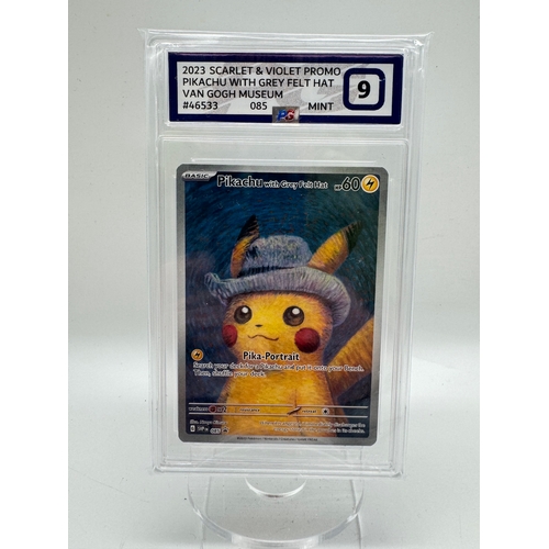 119 - Pokemon TCG: 2023 Pikachu with grey felt hat Van Gogh Museum Promotion card 085 - Graded PG 9 Mint