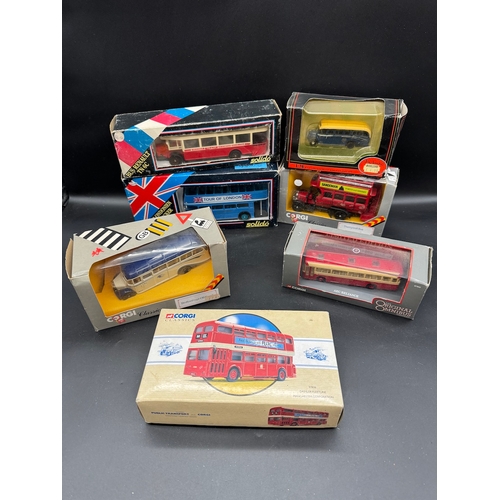 128 - A collection of Corgi Classics, Corgi Original Omnibus & Solido Buses & Coaches all boxed / cased