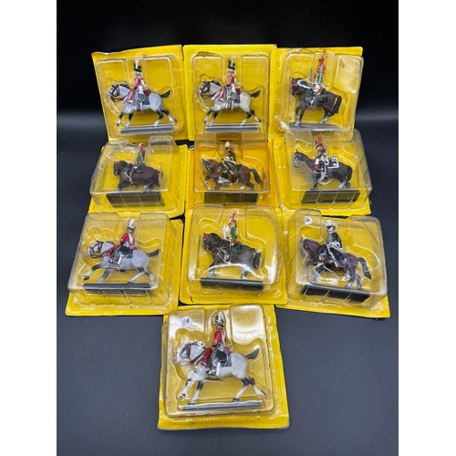 133 - 10 cased De Agostini Metal Cavalry models