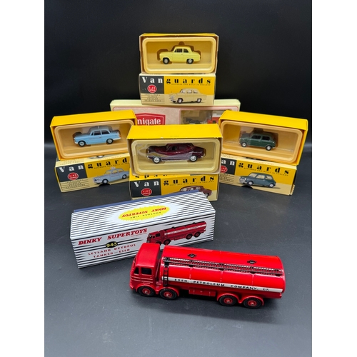 152 - A collection of boxed Vanguards die cast metal model cars,  Dinky Super Toys Leyland Octopus Tankers... 