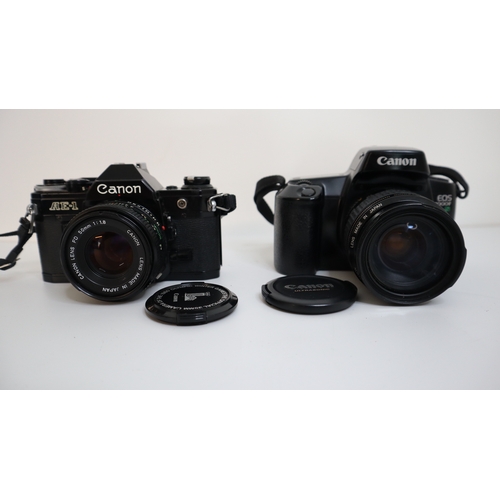 229 - Canon AE-1 SLR Camera w/ 50mm f/1.8 lens+ Canon EOS 1000F W/ 35-105M 1:4.5-5.6 Lens