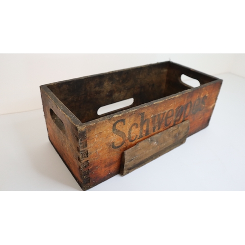 15 - Vintage Original Schweppes Wooden Bottle Crate