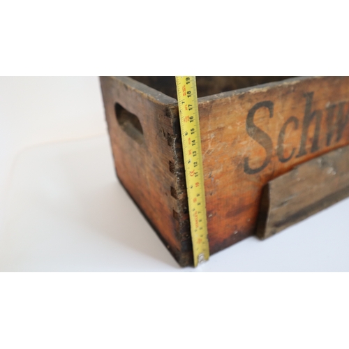 15 - Vintage Original Schweppes Wooden Bottle Crate