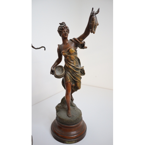 50 - Two spelter bronze effect statues 