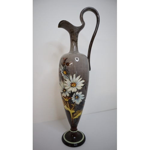 20 - 19th Century Doulton Lambeth Faience Jug with Floral Decoration 46.5cm