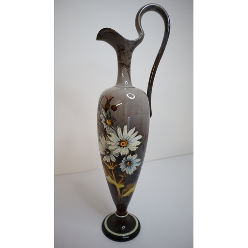 20 - 19th Century Doulton Lambeth Faience Jug with Floral Decoration 46.5cm