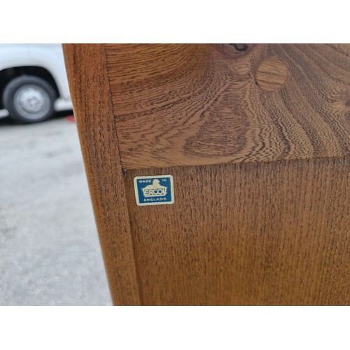 196 - Mid century Elm Ercol Kneehole Desk Blue Label - 46.5