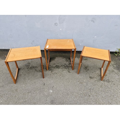 199 - Mid century Teak nest of three tables