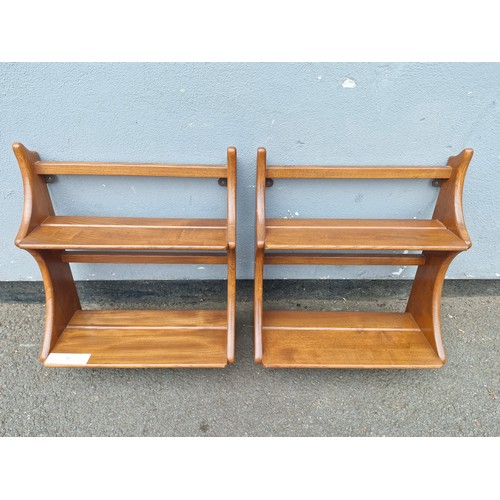 203 - Pair of Dark Ercol plate racks