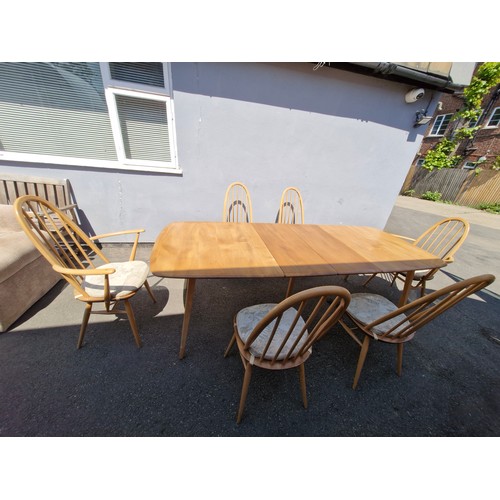 205 - Mid Century Ercol Dining Table and Six Chairs 960 BS 2056