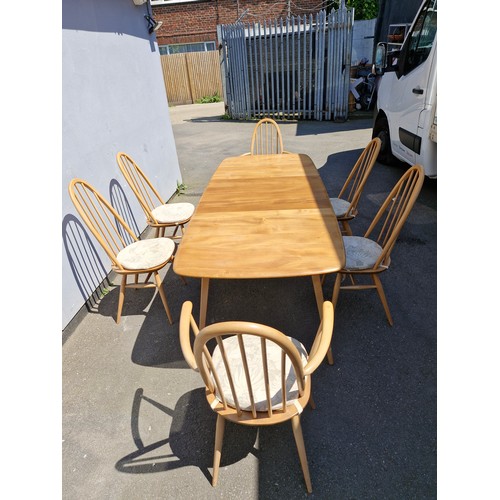 205 - Mid Century Ercol Dining Table and Six Chairs 960 BS 2056