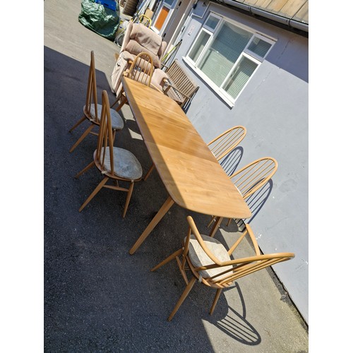 205 - Mid Century Ercol Dining Table and Six Chairs 960 BS 2056