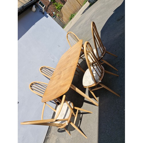 205 - Mid Century Ercol Dining Table and Six Chairs 960 BS 2056