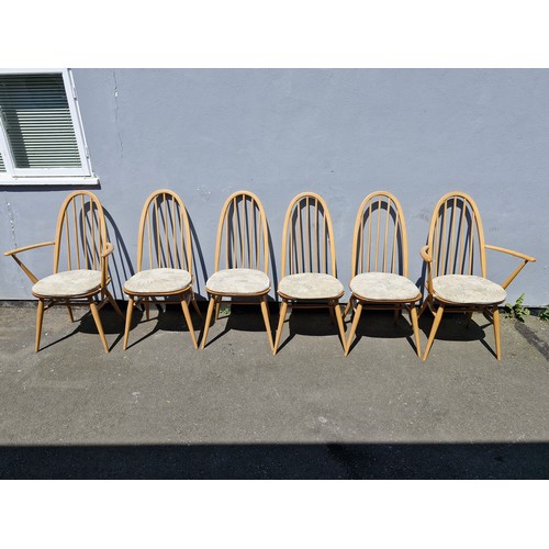 205 - Mid Century Ercol Dining Table and Six Chairs 960 BS 2056