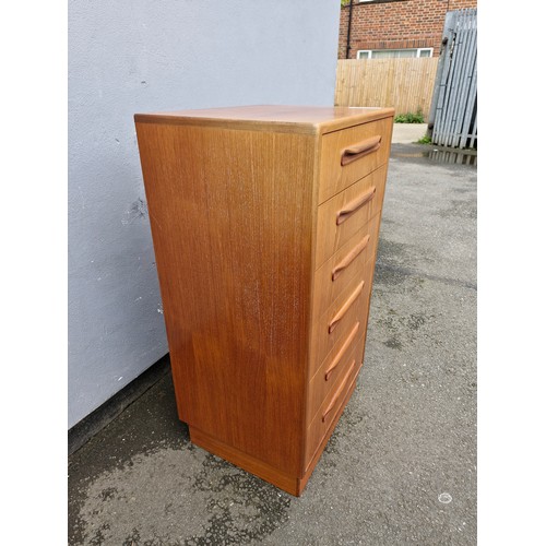 210 - Mid Century Teak G Plan 6 Drawer Tall-boy