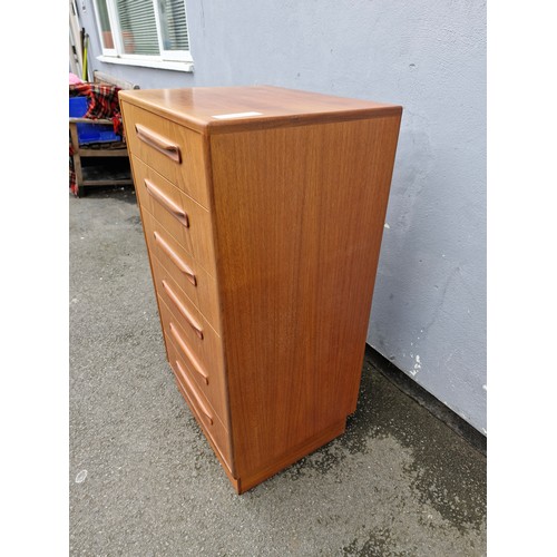 210 - Mid Century Teak G Plan 6 Drawer Tall-boy