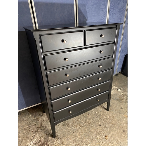 219 - Modern Black two over five drawer chest of drawers