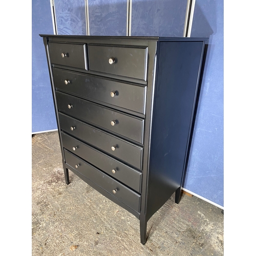 219 - Modern Black two over five drawer chest of drawers