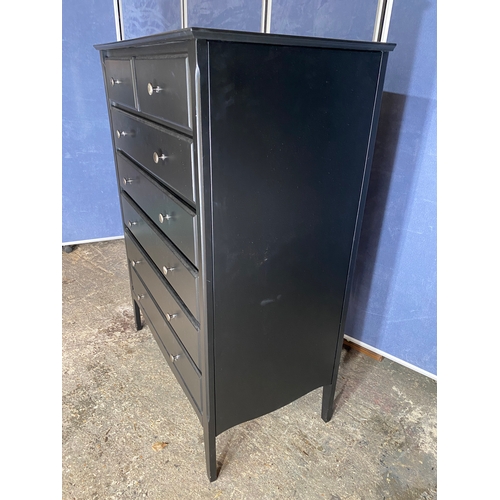 219 - Modern Black two over five drawer chest of drawers