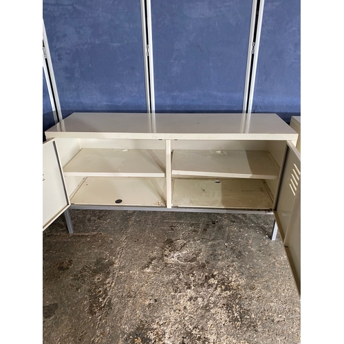 221 - Two low metal storage sideboard units