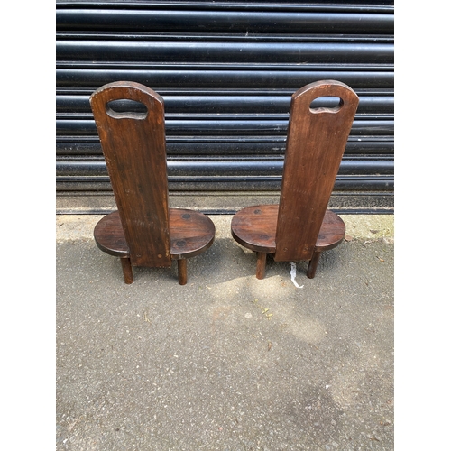 226 - A pair of matching small wooden chairs