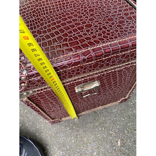 230 - A pair of Faux snakeskin storage cases/boxes