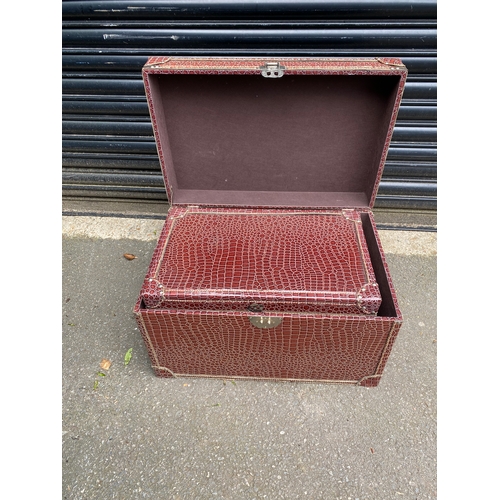 230 - A pair of Faux snakeskin storage cases/boxes