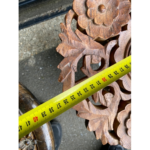 232 - Two small wooden oriental carved tables