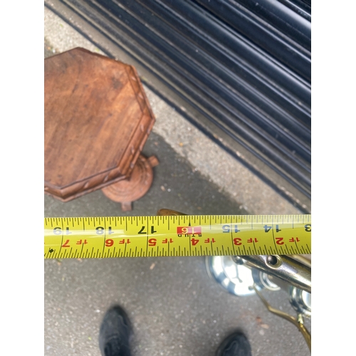 239 - Mid century metal plant stand and Small wooden table