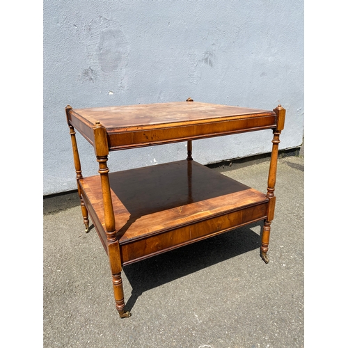 254 - Vintage Two tier side table with drawer