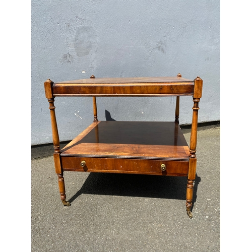 254 - Vintage Two tier side table with drawer