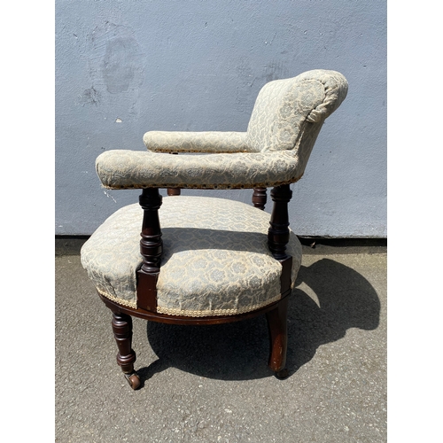 258 - Antique upholstered tub chair