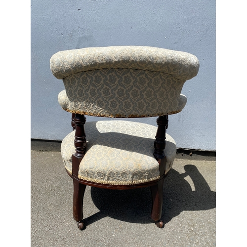 258 - Antique upholstered tub chair