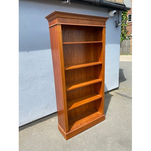 269 - Tall yew wood open bookshelf