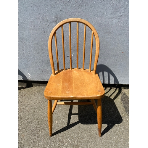 271 - A Mid century blonde Ercol chair and Antique ballon back mahogany upholstered chair.