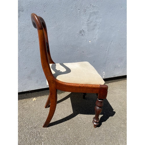 271 - A Mid century blonde Ercol chair and Antique ballon back mahogany upholstered chair.