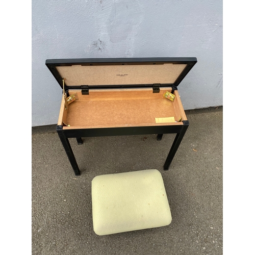 283 - Yamaha piano stool and a vintage upholstered footstool.