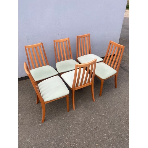 286 - A beautiful mid century teak Nathan extendable dining table and six G Plan chairs.