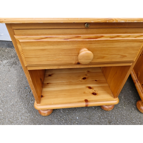 298 - Three pine bedside tables