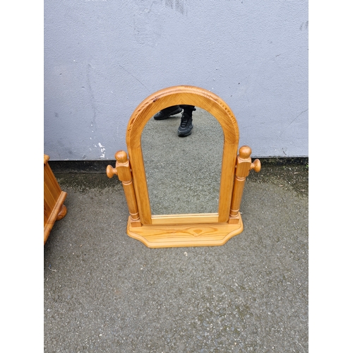 301 - Two pine mirrors including full length vanity mirror