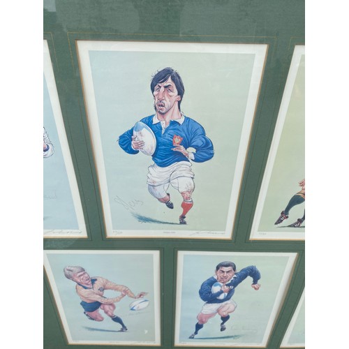 17 - Hand-Signed and framed limited edition prints of former Rugby Legends Rory Underwood, Philippe Sella... 