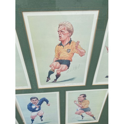 17 - Hand-Signed and framed limited edition prints of former Rugby Legends Rory Underwood, Philippe Sella... 