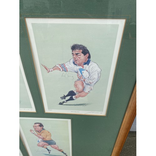 17 - Hand-Signed and framed limited edition prints of former Rugby Legends Rory Underwood, Philippe Sella... 